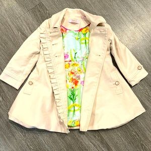 Ted Baker girls light pink , floral print inside , coat